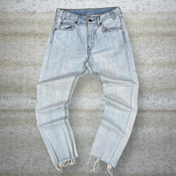 Vintage Y2K Levis Jeans 27x27 Regular Tapered Leg Fit Light Wash Orange Tab - Picture 2 of 8